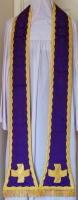 Reversible White-Purple Preaching Stole